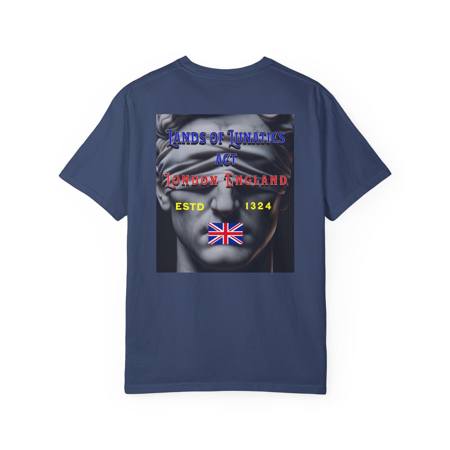 Vintage England Lunatics Unisex T-shirt Printed on Back