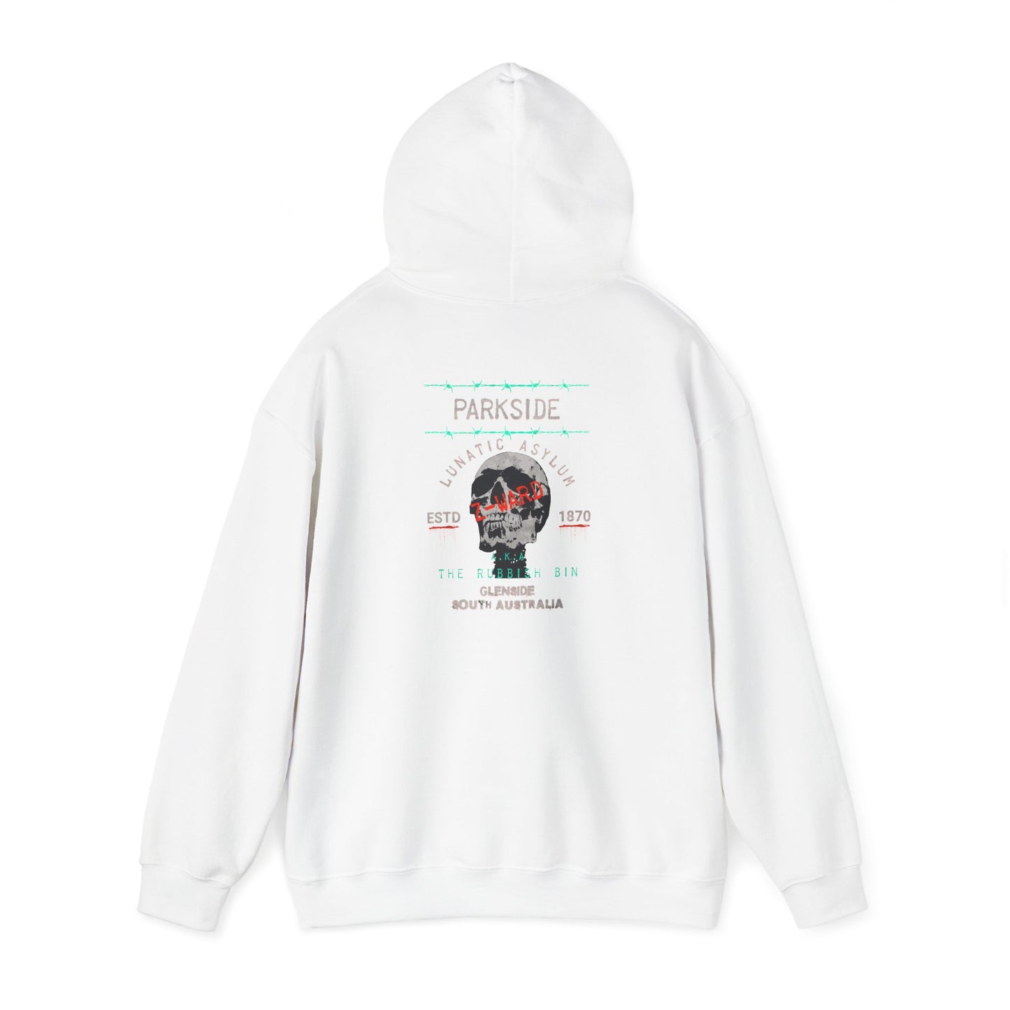 Parkside Lunatic Asylum Graphic Hoodie - Unisex Heavy Blend Sweatshirt