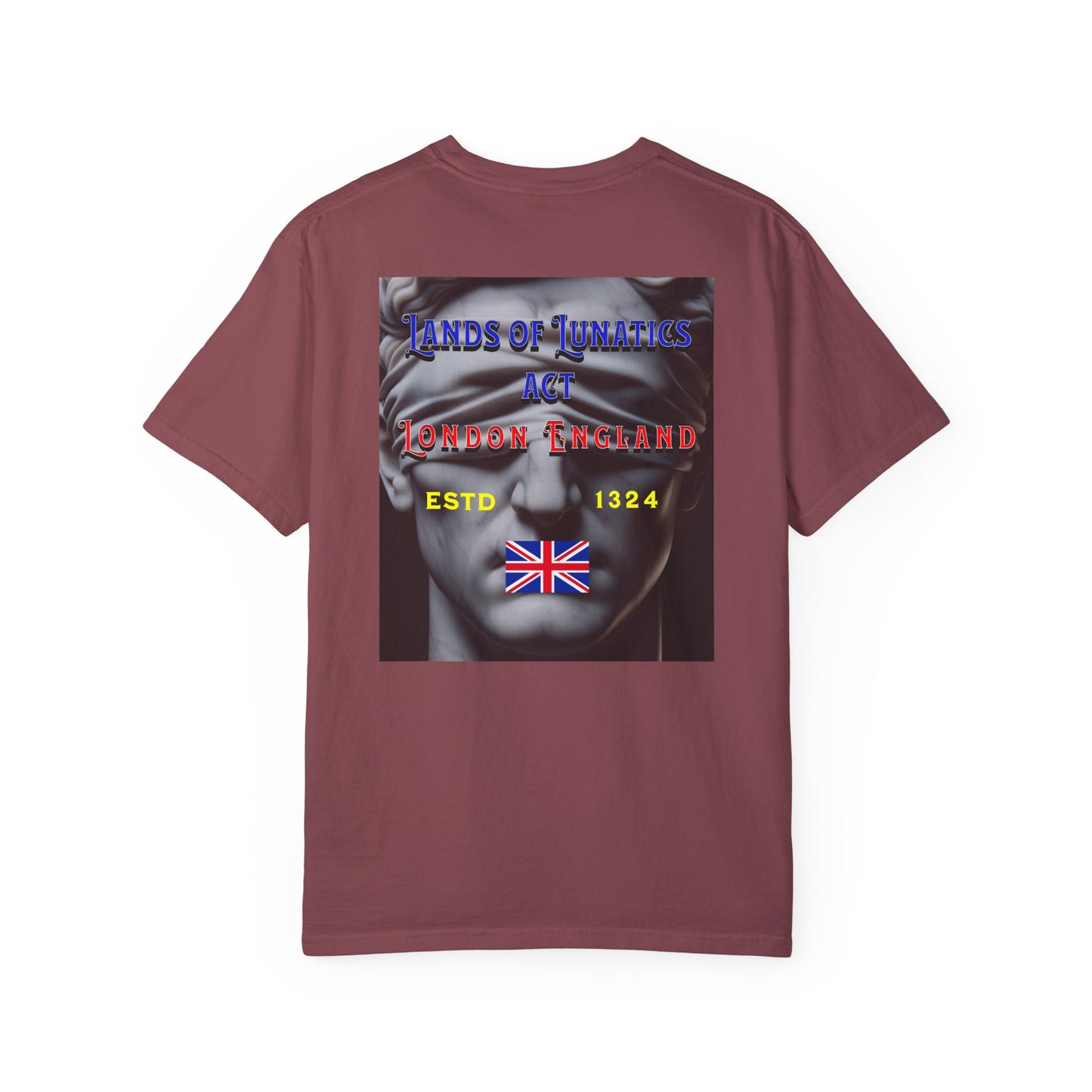 Vintage England Lunatics Unisex T-shirt Printed on Back