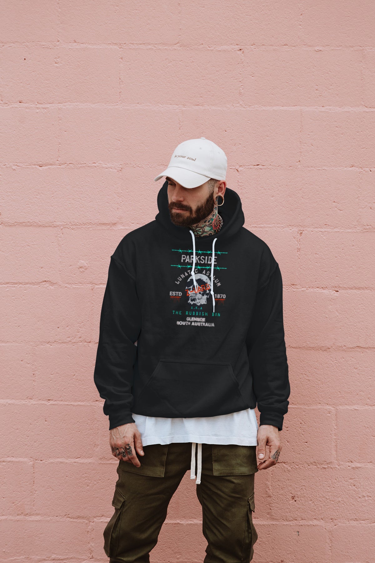Parkside Lunatic Asylum Hoodie - Printed on Front - Unisex Hoodie for Comfort & Style