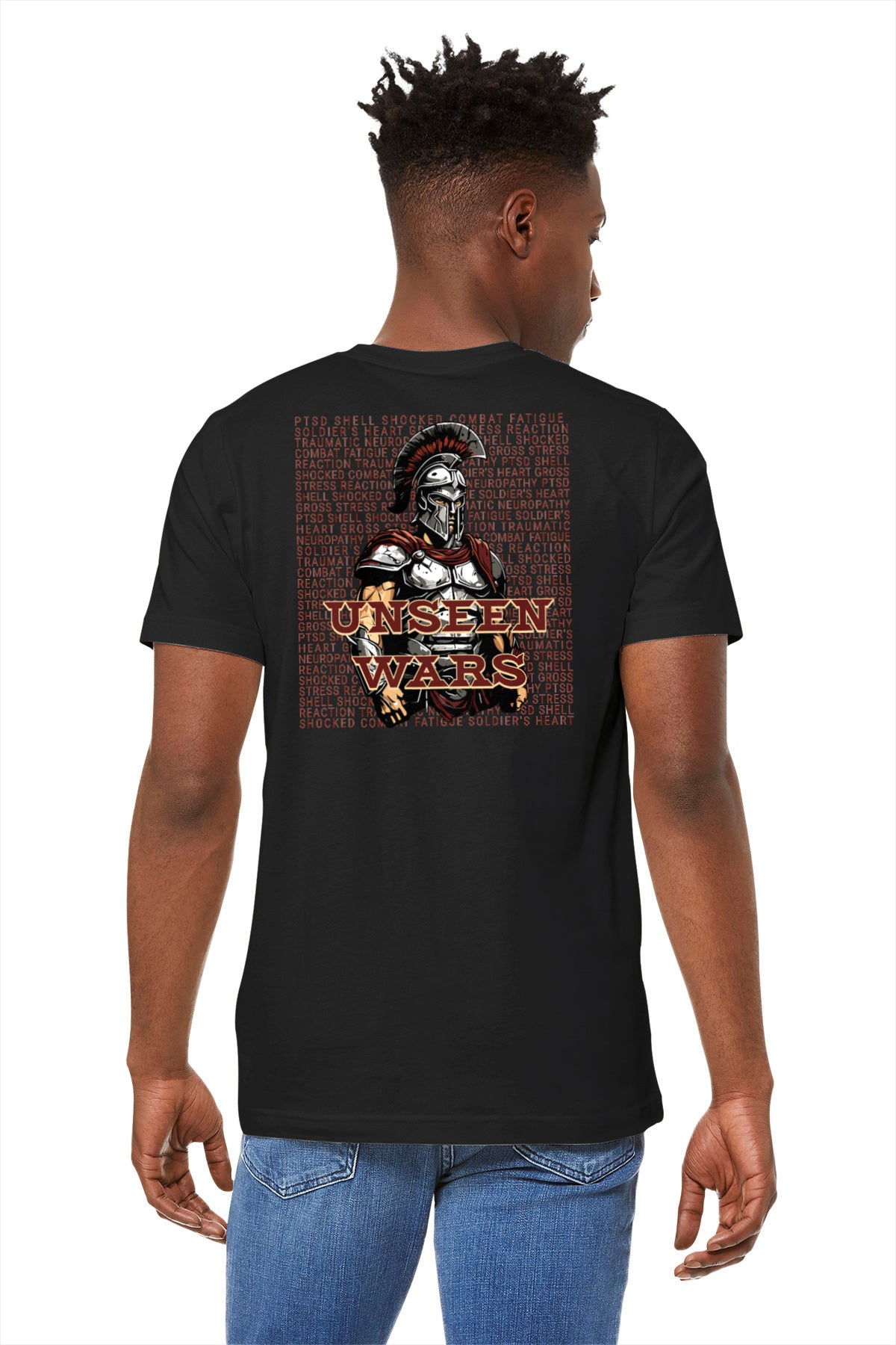 Unseen Wars Unisex Garment-Dyed T-Shirt - Combat Fatigue Awareness Tee Printed on Back
