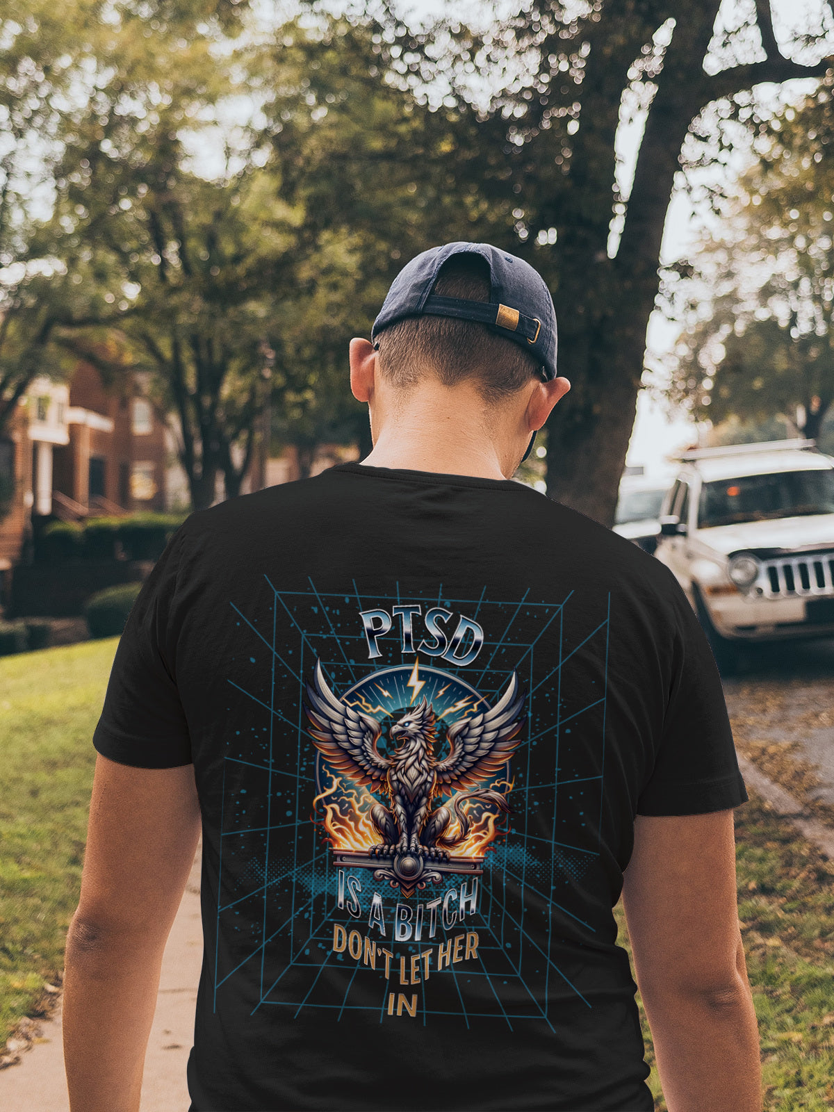 PTSD Awareness Unisex T-shirt- Printed on Back