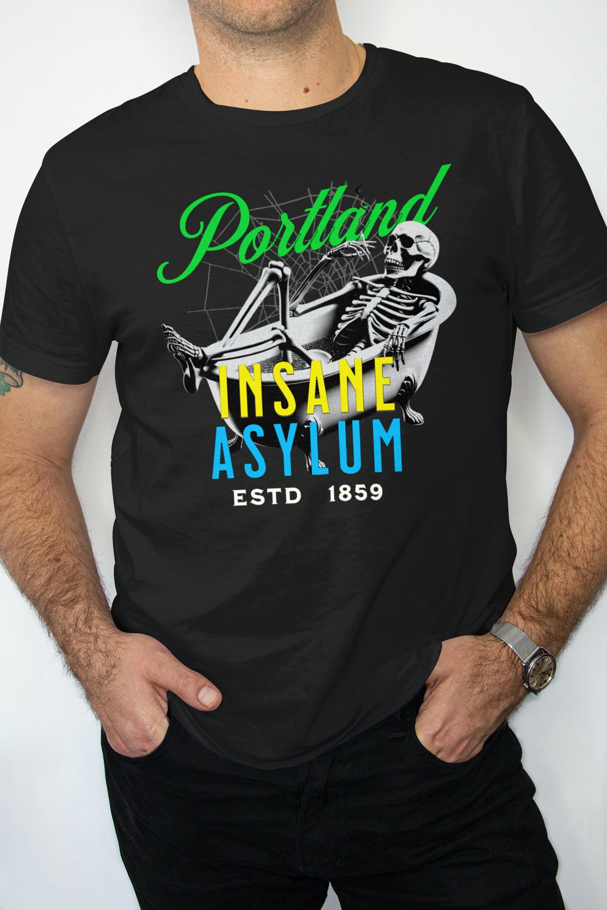 Portland Insane Asylum Unisex T-shirt - Vintage Portland Oregon 1800's