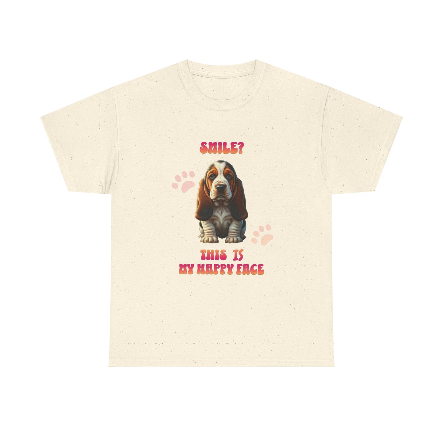 Sad but Happy Face Bassett Hound Unisex Tee - Mental Health Awareness Shirt