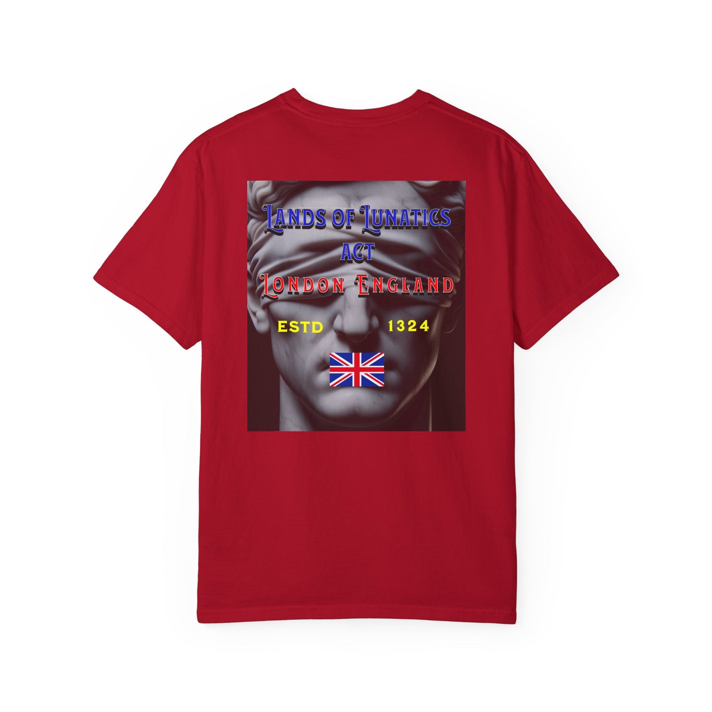 Vintage England Lunatics Unisex T-shirt Printed on Back