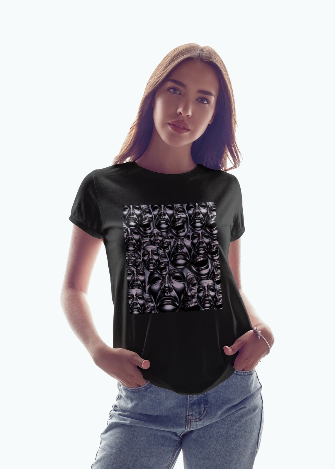 Comedy/Tragedy Faces for Mental Health Awareness Unisex T-shirt