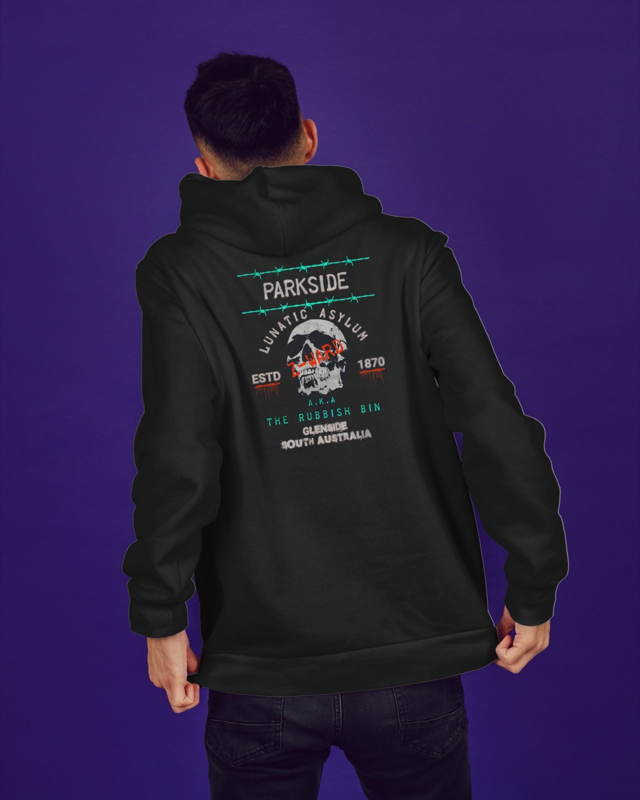 Parkside Lunatic Asylum Graphic Hoodie - Unisex Heavy Blend Sweatshirt