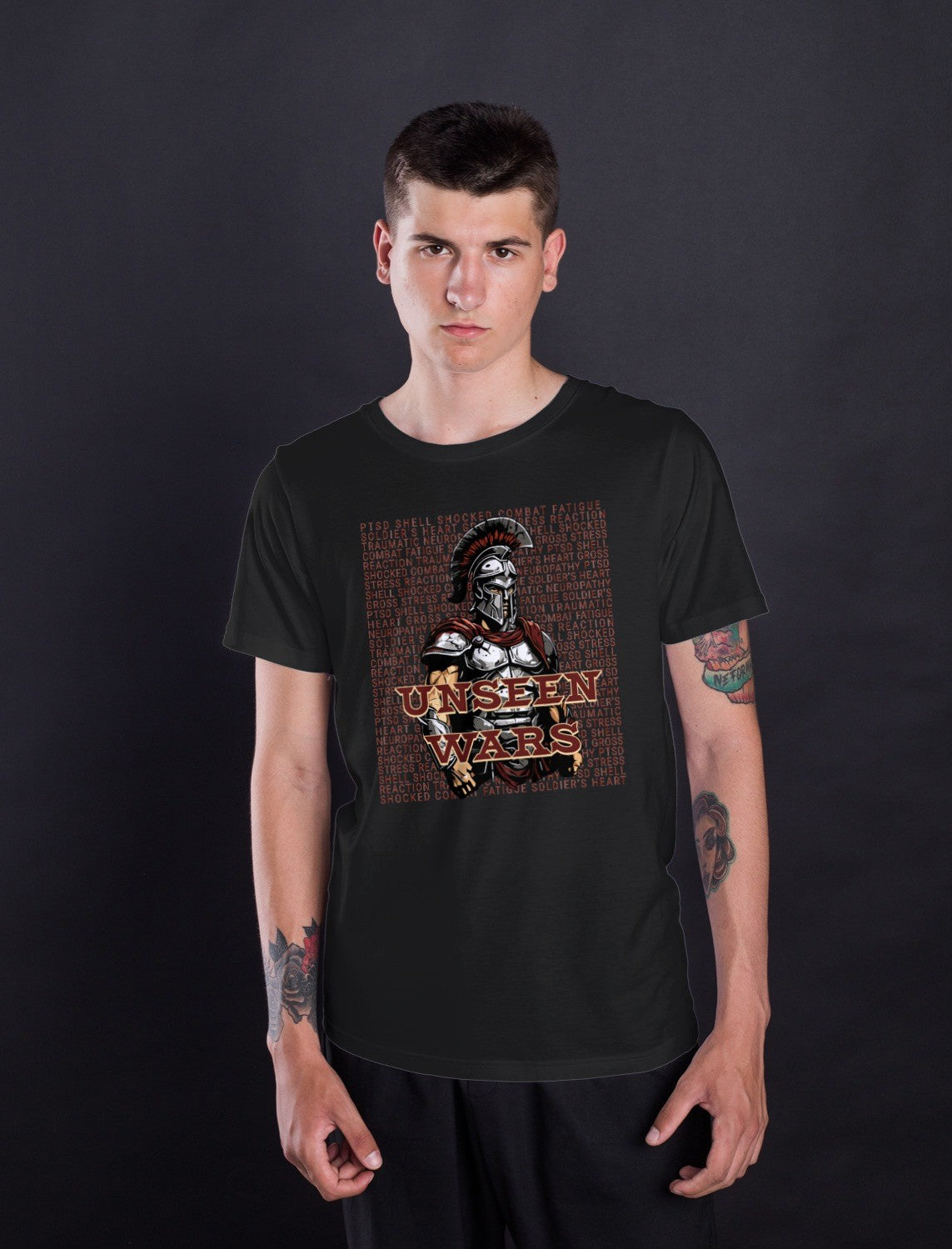 PTSD Unseen Wars Graphic Unisex Tee Heavy Cotton Tee