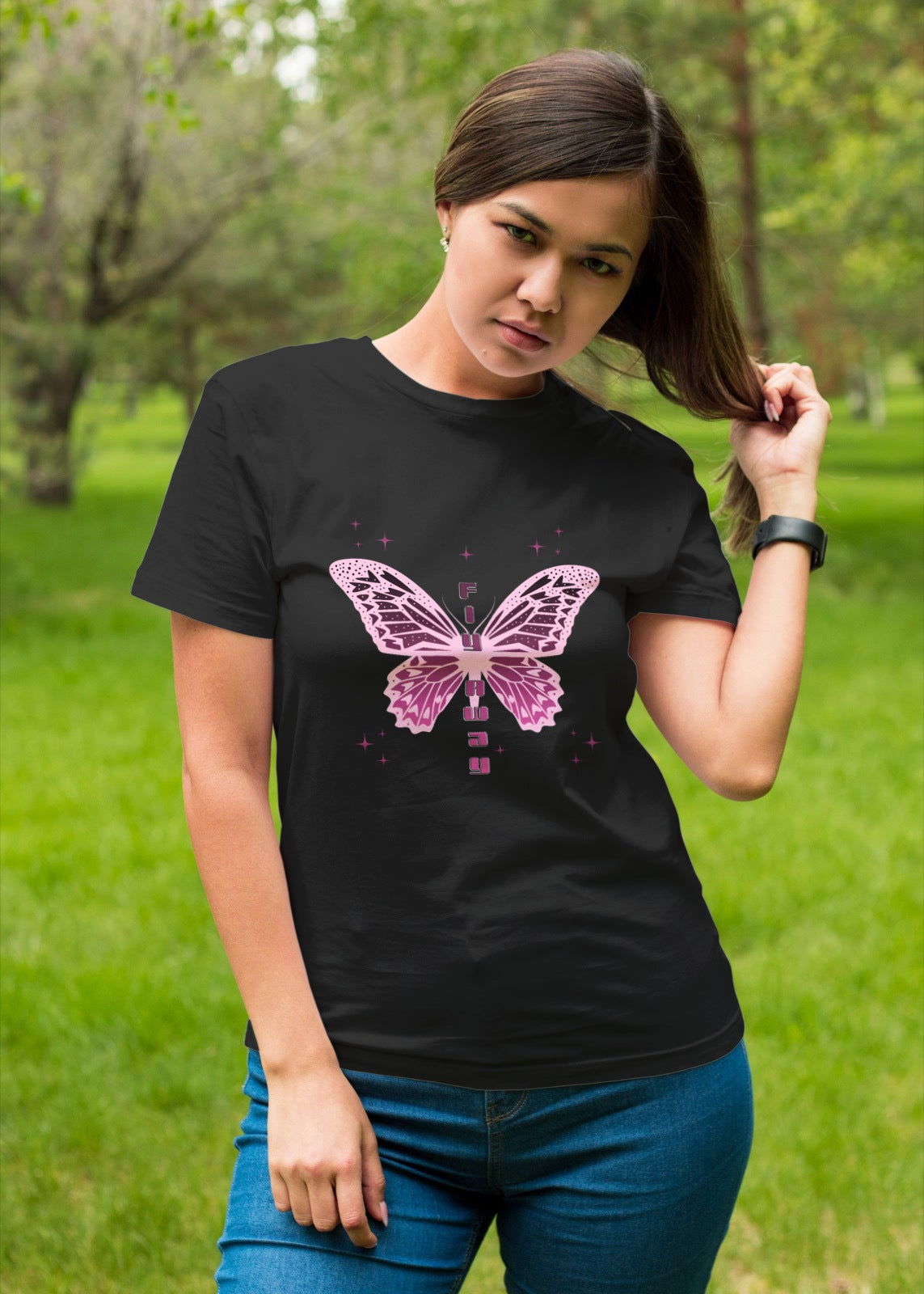 Butterfly Fly Away Graphic Unisex Softstyle T-Shirt - Trendy Pastel Pink Design