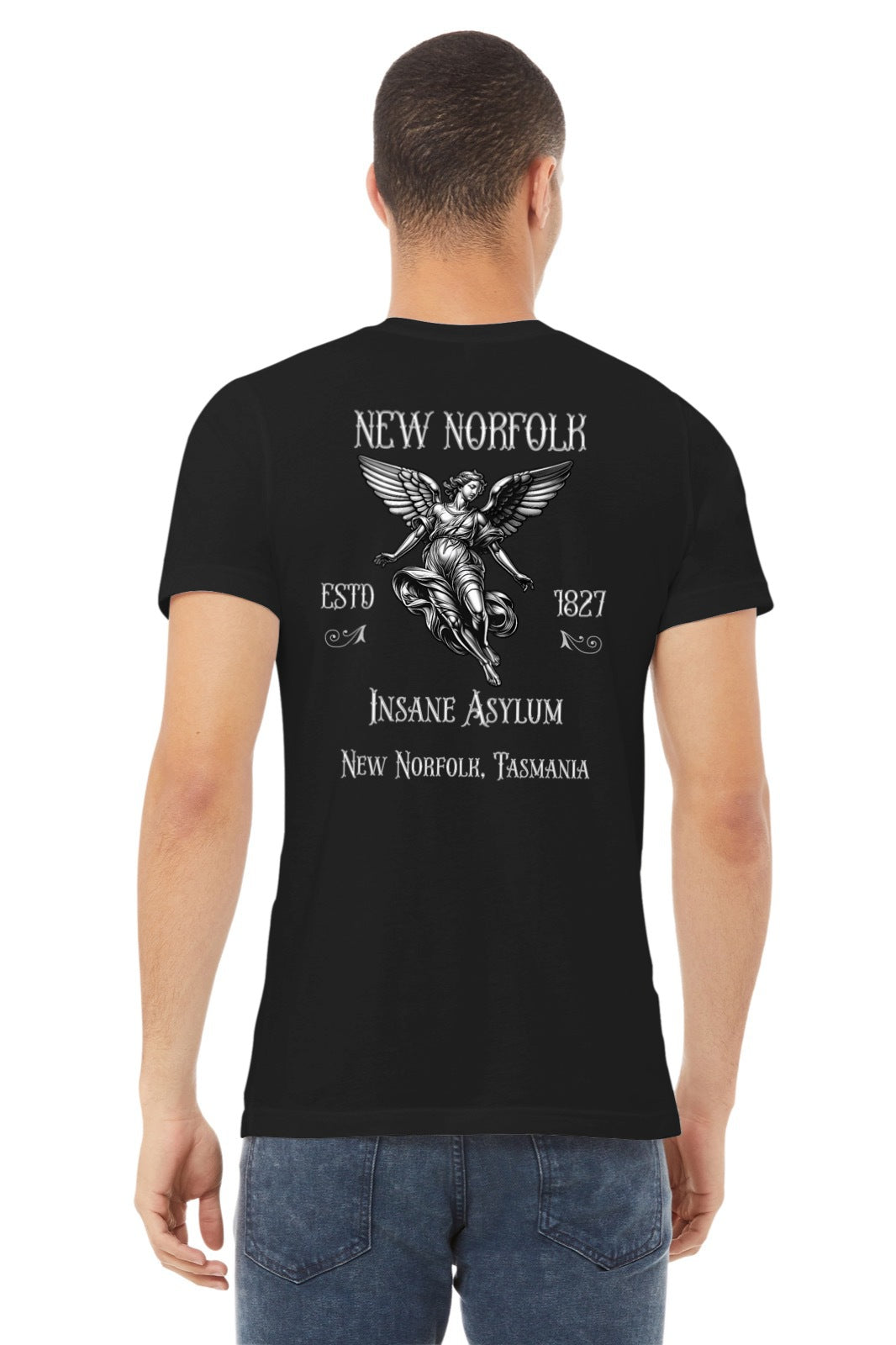 Insane Asylum in Tasmania 1800's Mental Health Awareness Graphic Tee Printed on Back