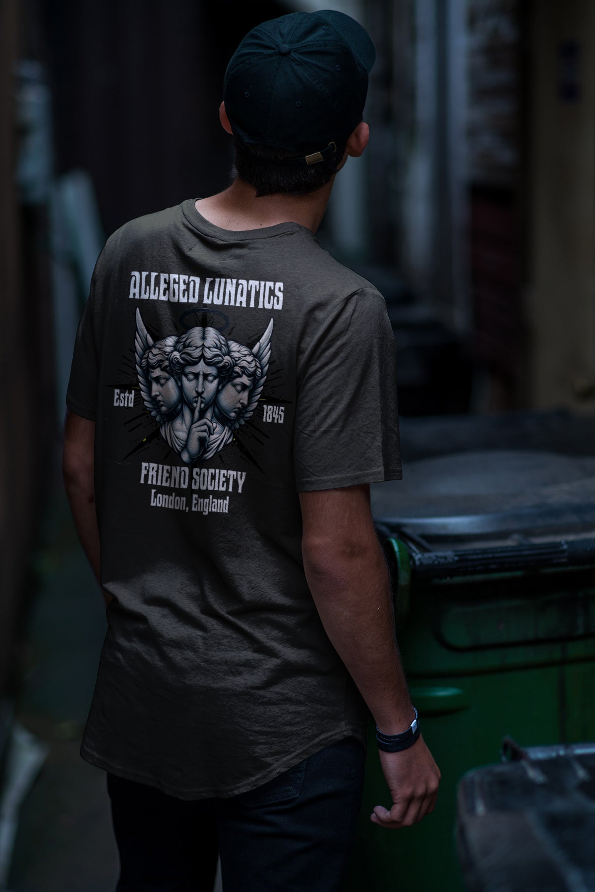 Alleged Lunatics Friends Society Unisex T-shirt- Mental Health Awareness Printed on Back